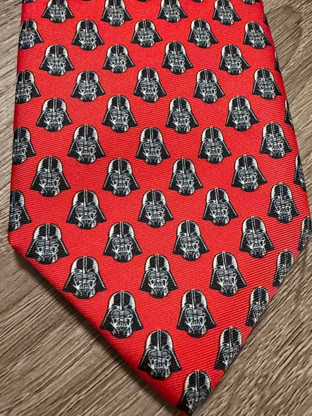 Star Wars Red Tie with Black Darth Vader Motif